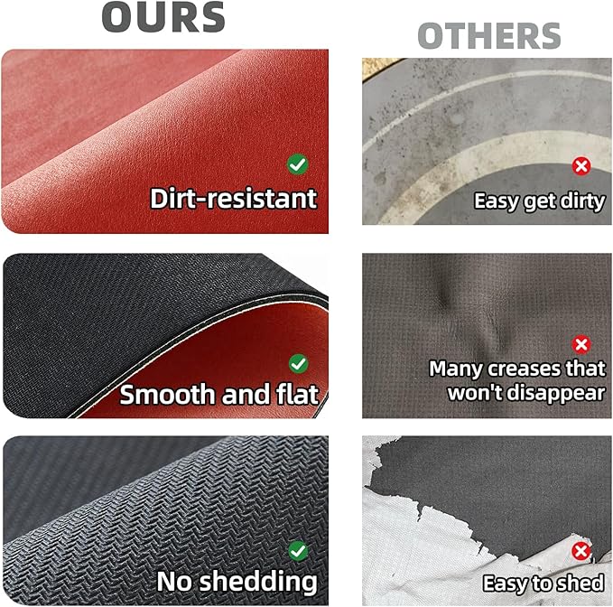 Toilet Rug, Thin Toilet Rugs U Shaped Washable Non Slip Absorbent Quick Dry Low Pile Toilet Mat, 20"x24" U Shape Red