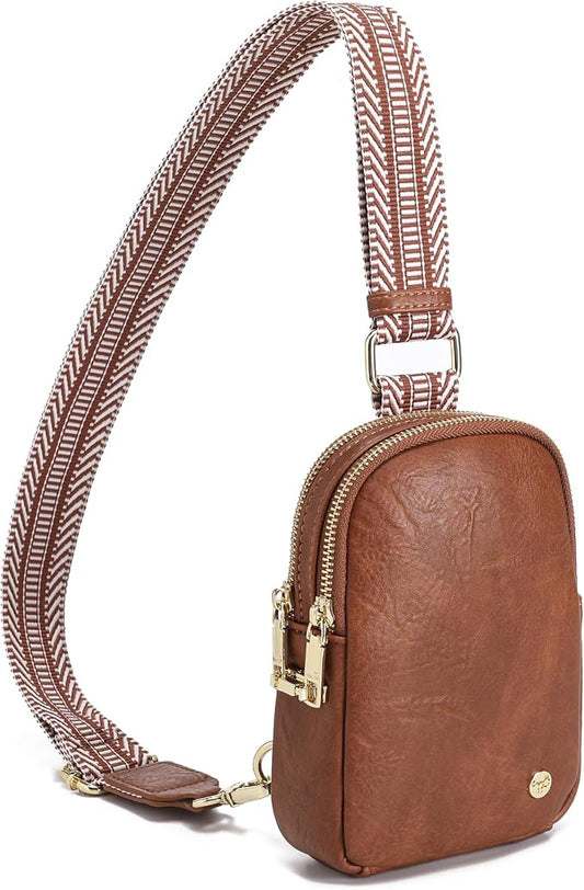INICAT Travel Small Sling Bag Leather Crossbody Bags for Women Fanny Packs Cross Body Bag for Woman Cross Body Purses
