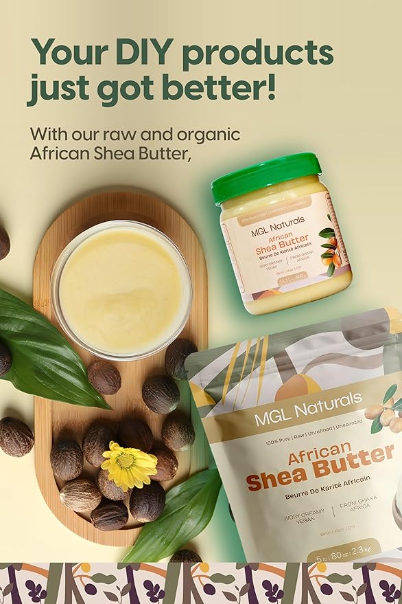 Raw African Shea Butter Ivory 2.2 lb, 100% Pure and Unrefined. Nourish and moisturize skin and hair. Use alone or DIY recipes. From Ghana, West Africa. (2.2 lb | 35.3 oz | 1kg)