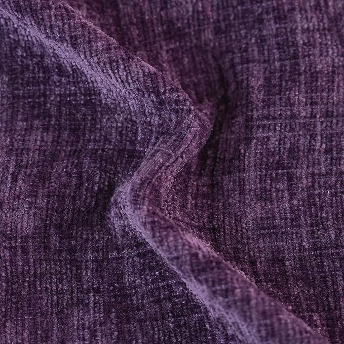 CaliTime Throw Pillow Covers Decorative 18 X 18 Inches Pack of 4 Cozy Chenille Cushion Cases for Couch Sofa Bed Living Room Home Plum Purple