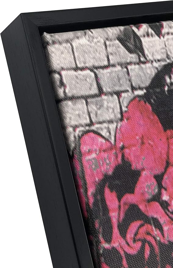 Wieco Art Framed Art Canvas Prints of Banksy Life is Beautiful Abstract Artwork for Wall Decor Black Frame BANKSY-2-5060-BF