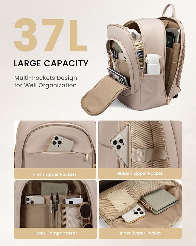 LOVEVOOK Laptop Backpack for Women, 18 Inch Business Backpack Purse, Large Capacity Casual Daypack, 17.3 Inch Work Computer Backpack, Travel Backpack for College