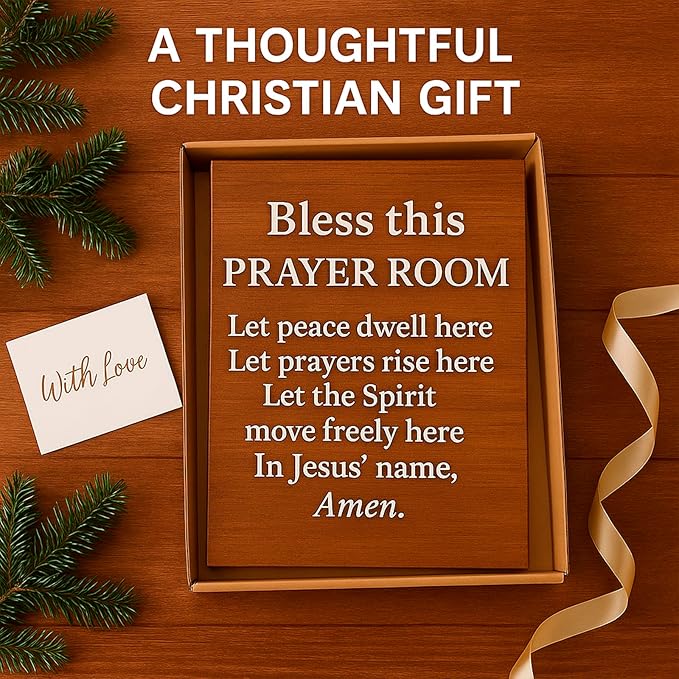 Bless This Prayer Room Canvas Print – Christian Blessing Wall Art Sign, 12x16 inch Faith Room Decor for Home Chapel, Meditation Space, and Prayer Corners