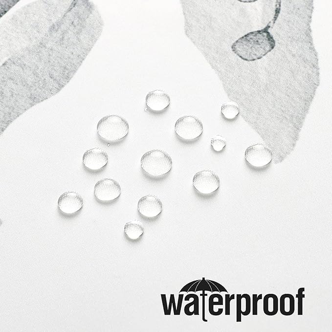 Gibelle Extra Long Shower Curtain 72 x 84, Grey Floral Shower Curtain for Bathroom, Watercolor Plant Eucalyptus Leaves Fabric Shower Curtain Set with Hooks