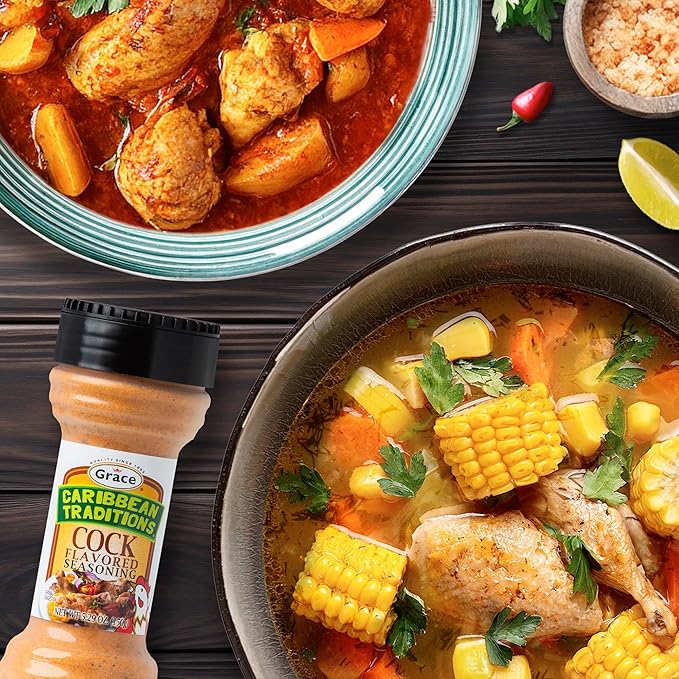 Grace Caribbean Traditions Cock Seasoning 5.29oz - 2 Pack - Jamaican Cock Flavored - Poultry & Chicken Seasoning for Grilling