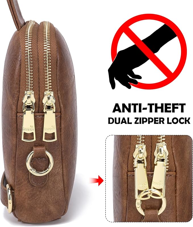 INICAT Travel Small Sling Bag Leather Crossbody Bags for Women Fanny Packs Cross Body Bag for Woman Cross Body Purses