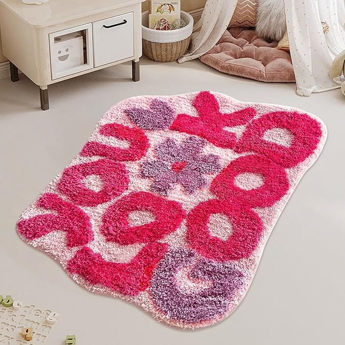 You Look Good Bath Rug, Fun Bathroom Rug,Hot Pink Bathroom Mat Cool Rugs for Bedroom Non Slip Microfiber Plush Cool Rugs for Bedroom Washable Absorbent for Bathtub 21"x25"