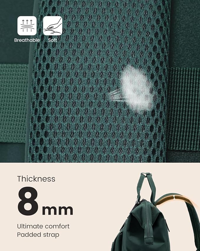 LOVEVOOK Laptop Backpack for Women Work Travel Backpack Purse, Nurse Bags Teacher Doctor Commuter Business Computer Bag, College Backpack Stylish Daypack, 15.6 Inch, Dark green-dark green