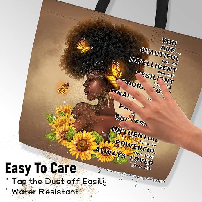 IAGM Women Tote Bags African American Woman Shoulder Bag Afro Black Girl Magic Satchel Handbags For Shopping,Work,Grocery,Gym