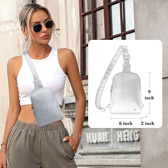 INICAT Travel Small Sling Bag Leather Crossbody Bags for Women Fanny Packs Cross Body Bag for Woman Cross Body Purses