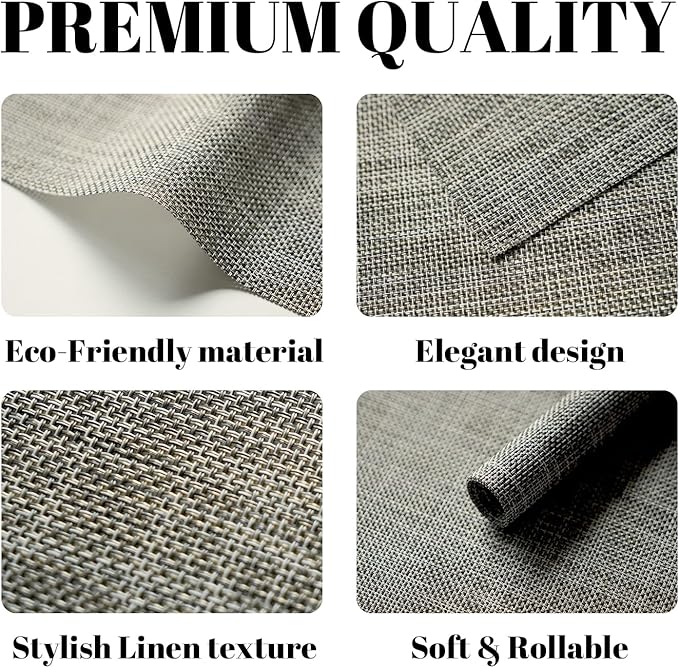 Placemats Set of 8 Vinyl/Plastic Woven Place Mats for Kitchen Table Indoor/Outdoor Washable Placemat Wipeable Dining Table Mats (Brown,8)