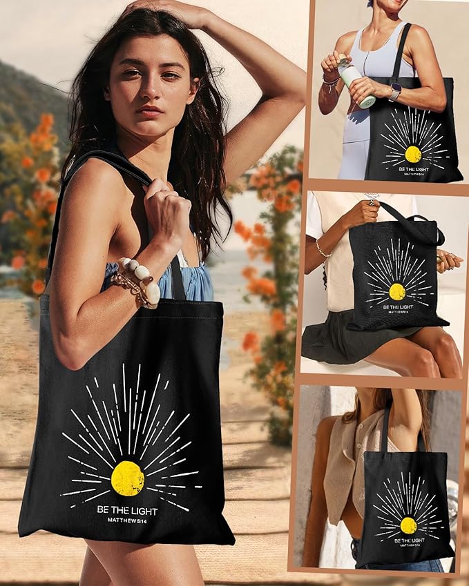 Aesthetic Canvas Tote Bag with Inner Pocket for Women, Cloth Cotton Totes Bag with Pattern for Shopping, Gym