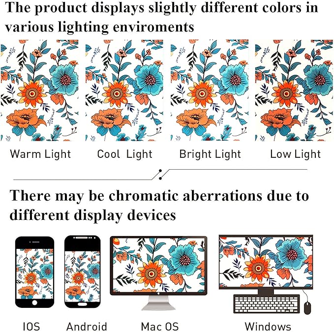 Bohemian Bathroom Curtain Colorful Boho Floral Print Beautiful Bright Polyester Fabric Cloth Shower Curtain for Bathroom Decoration, 72"x72"