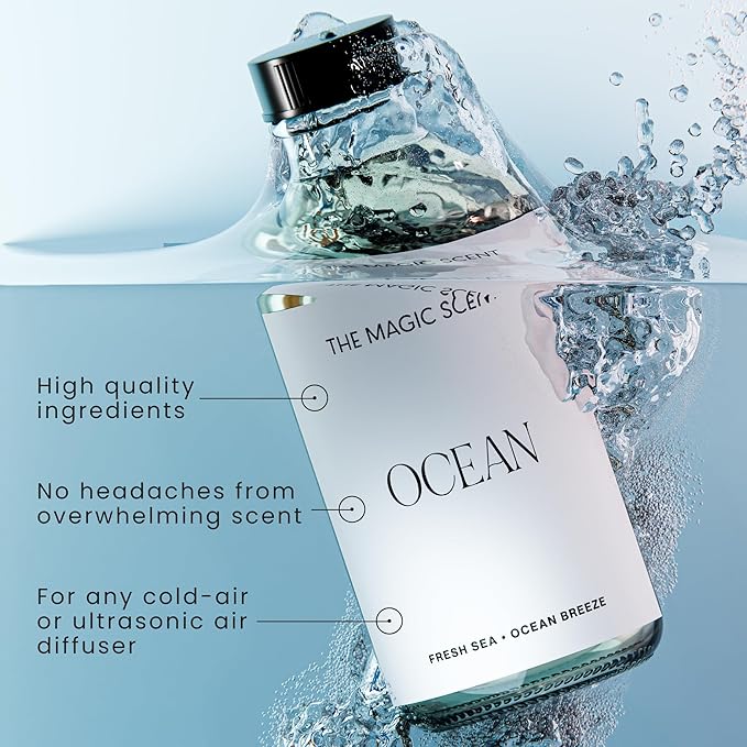 Ocean Diffuser Oil - Hotel & Home Luxury Scents Inspired by Bvlgari Resort, Bali - Oil Scents for Home Designed for Use in All Diffusers - 16.9 fl oz, 500 mL