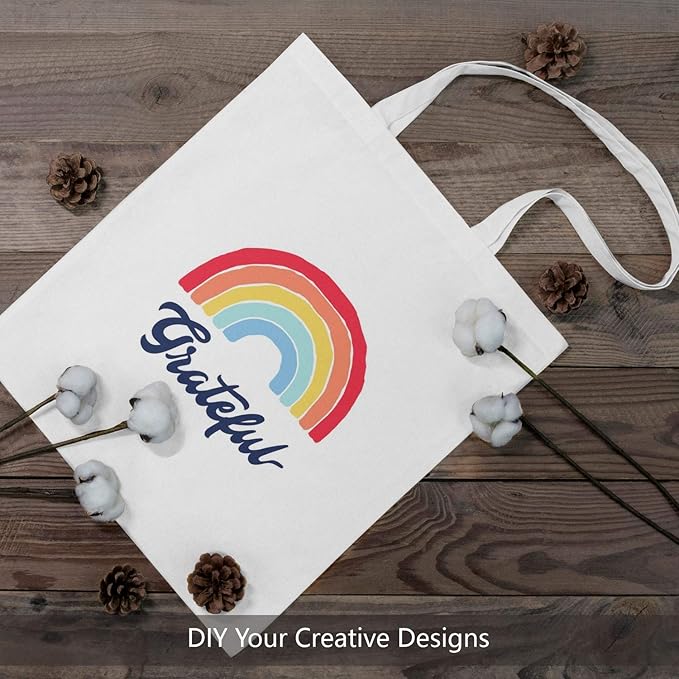 TOPDesign 24-Pack Economical 16"x15" White Cotton Tote Bag, Lightweight Medium Reusable Grocery Shopping Cloth Bags, Suitable for DIY, Advertising, Promotion, Gift, Activity