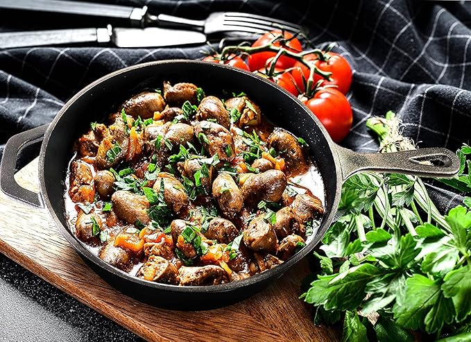 Utopia Kitchen Cast Iron Frying Pan 12 Inch, Cast Iron Chefs Pan, Pre Seasoned Skillet, Safe Grill Cookware for Indoor & Outdoor Use, Black