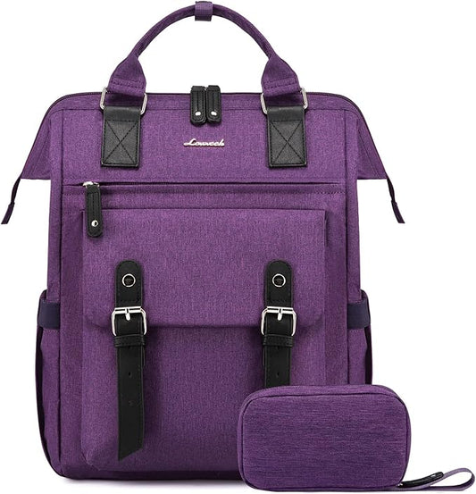 LOVEVOOK Laptop Backpack for Women Work Teacher Bag Travel Backpack, Stylish College Backpack Purse, Business Computer Laptop Bag Nurse Bags, Casual Daypack, 18 Inch