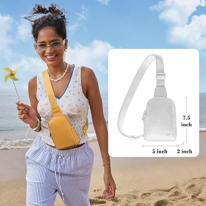 INICAT Travel Small Sling Bag Leather Crossbody Bags for Women Fanny Packs Cross Body Bag for Woman Cross Body Purses