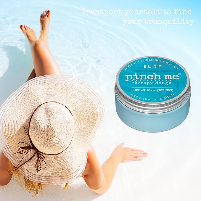 Pinch Me Therapy Dough - Holistic Aromatherapy Stress Relieving Putty - 10 Ounce Surf Scent