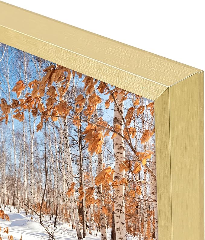 Golden State Art, 24x36 Aluminum Picture Frame, Gold Metal Thin Poster Frames for 24 x 36 inch Photo, Acrylic Front, Wall Hook for Horizontal or Vertical Display, 3 Pack