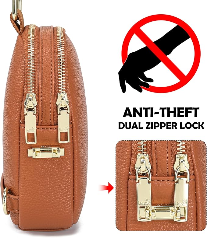 INICAT Travel Small Sling Bag Leather Crossbody Bags for Women Fanny Packs Cross Body Bag for Woman Cross Body Purses