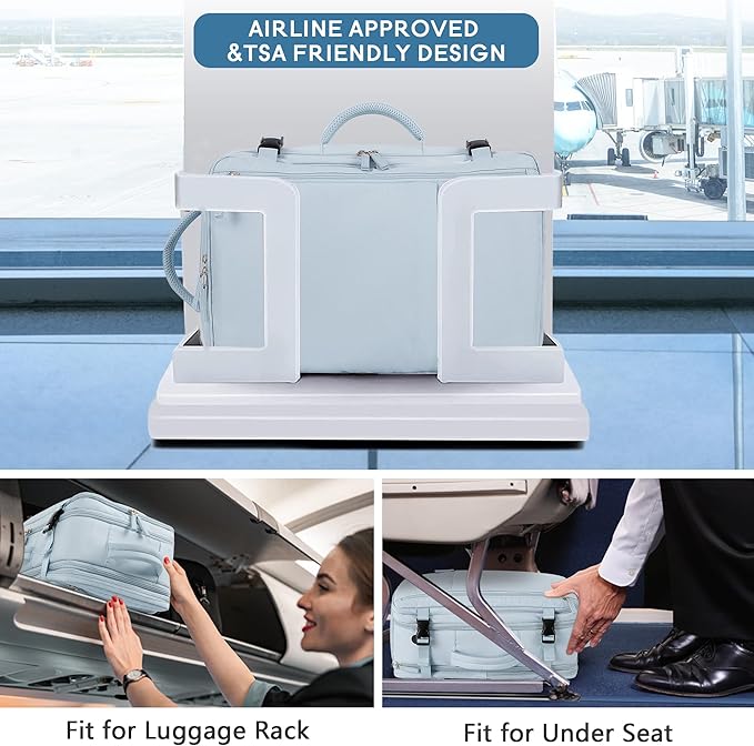 Beraliy Travel Backpack for Women Men, Carry On Backpack, 16 inch Laptop Backpack, Waterproof Casual College Daypack for Weekender Overnight Hiking, Light Blue