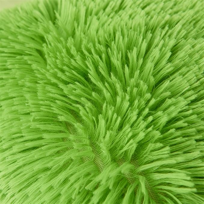 MorroMorn 5 PCS Shaggy Duvet Cover Bedding Set - Fluffy Comforter Cover Long Faux Fur Luxury Ultra Soft Cozy (Green, Full/Queen)