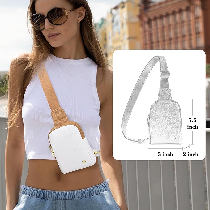 INICAT Travel Small Sling Bag Leather Crossbody Bags for Women Fanny Packs Cross Body Bag for Woman Cross Body Purses