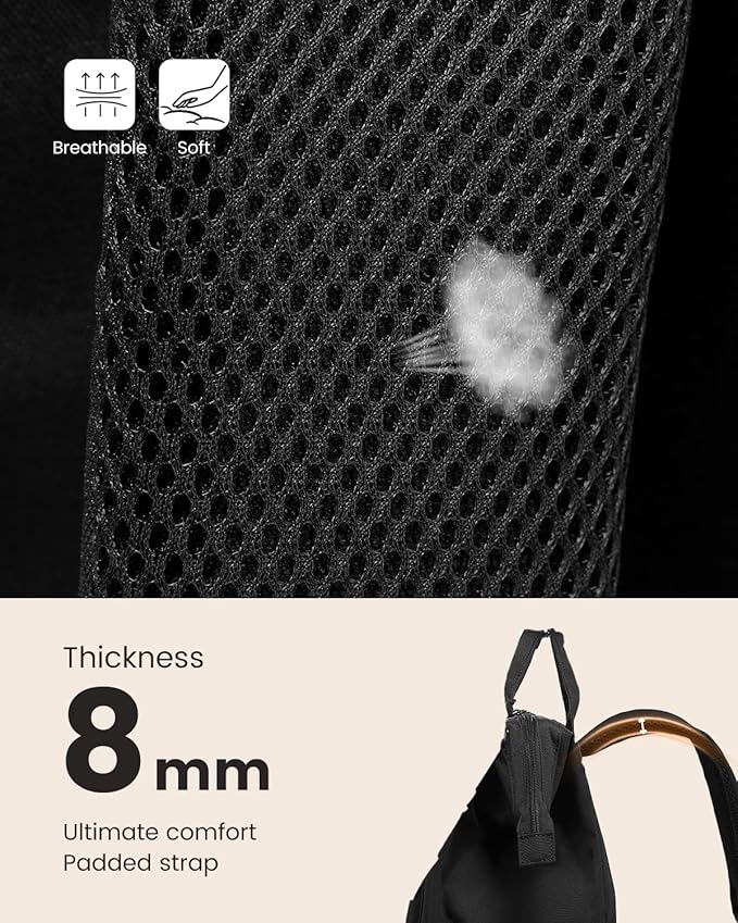 LOVEVOOK Laptop Backpack Purse for Women Work Traveling Commuter Backpack Business Computer Bag Doctor Nurse Bags College Backpack Teacher Laptop Bag, 15.6 Inch, Black-brown (Upgraded)