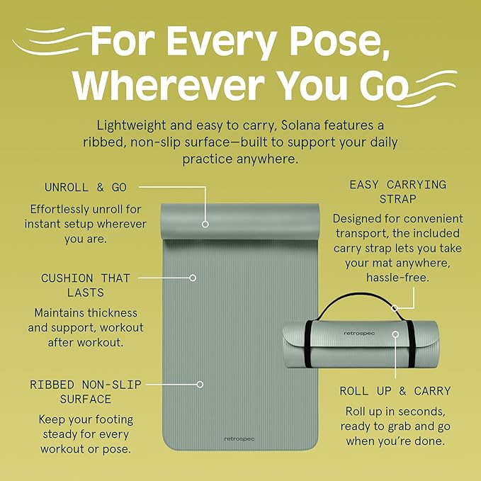 Retrospec Solana 1 inch Yoga Mat