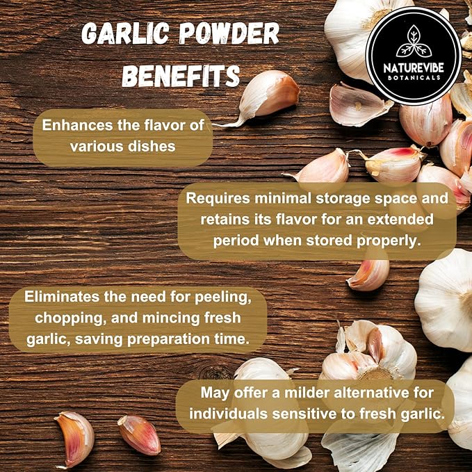 Naturevibe Botanicals Garlic Ground Powder, 5lbs | Raw, Gluten-Free & Non-GMO | Healthy Spice | Adds Flavor and Taste | [Packaging May Vary]