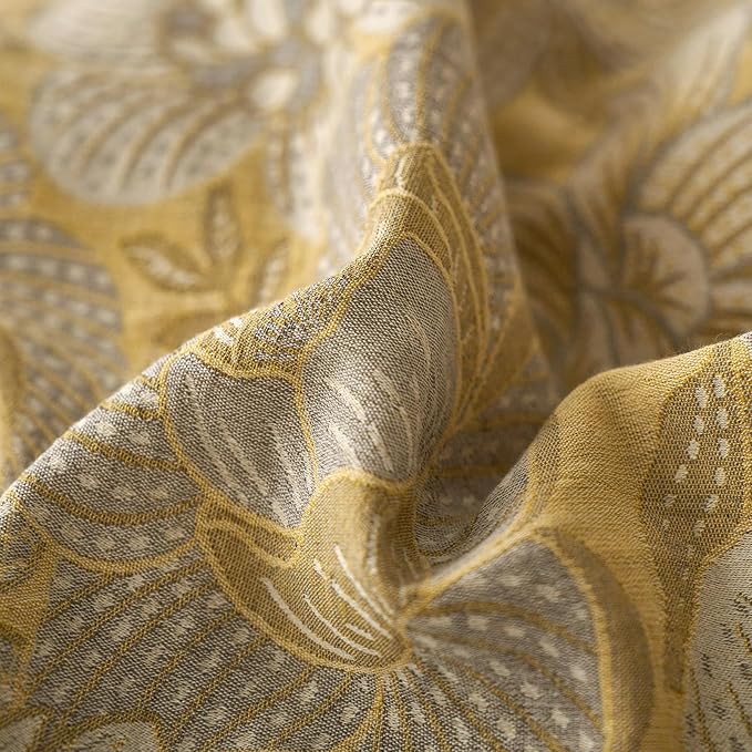 mixinni Duvet Cover King, Premium Cotton Double-Layer Yarn Golden Floral Jacquard Reversible Grey Comforter Cover with Edge Design, Farmhouse Bedding Set with 2 Pillowcases Perfect for Him and Her