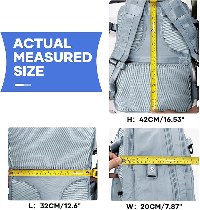 coowoz Travel Backpack For Women Men,Carry On Backpack,Hiking Backpack Waterproof Outdoor Sports Rucksack Casual Daypack travel essentials（Gray Blue）