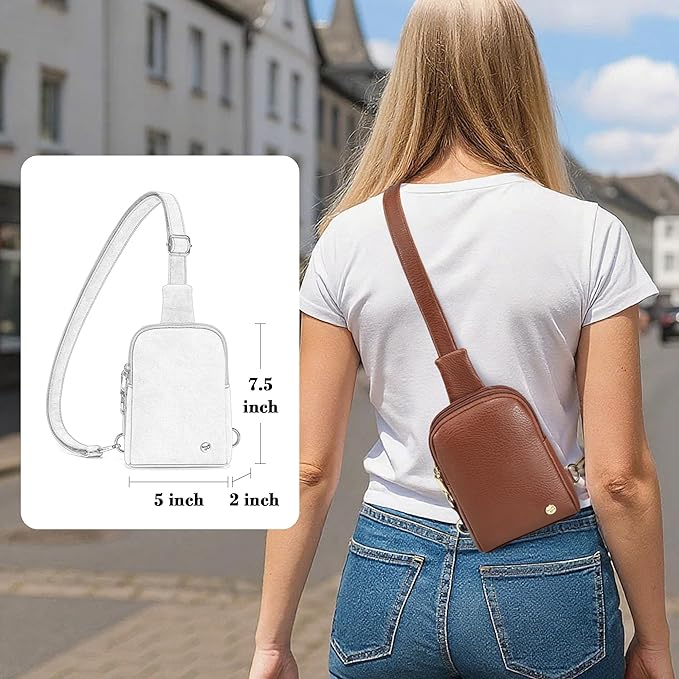 INICAT Travel Small Sling Bag Leather Crossbody Bags for Women Fanny Packs Cross Body Bag for Woman Cross Body Purses