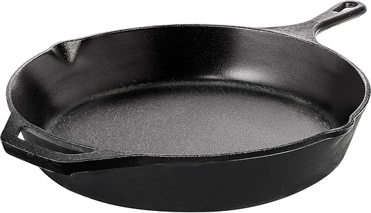 Utopia Kitchen Cast Iron Frying Pan 12 Inch, Cast Iron Chefs Pan, Pre Seasoned Skillet, Safe Grill Cookware for Indoor & Outdoor Use, Black