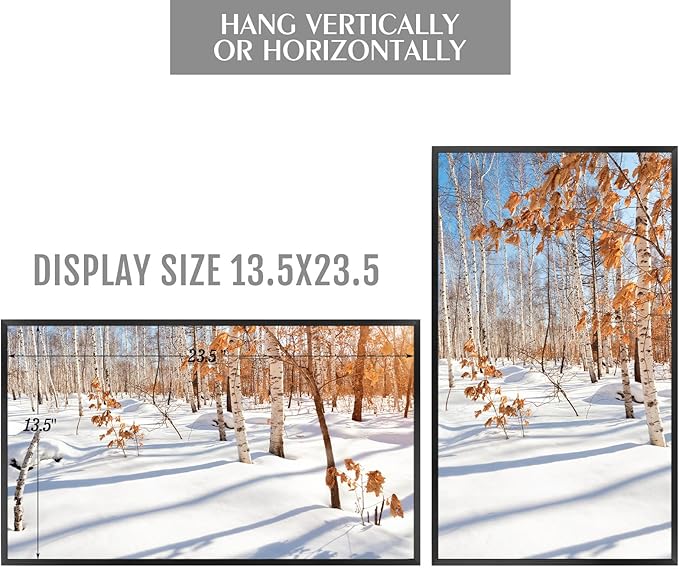 Golden State Art, 14x24 Aluminum Picture Frame, Black Metal Thin Poster Frames for 14 x 24 inch Photo, Acrylic Front, Wall Hook for Horizontal or Vertical Display, 3 Pack