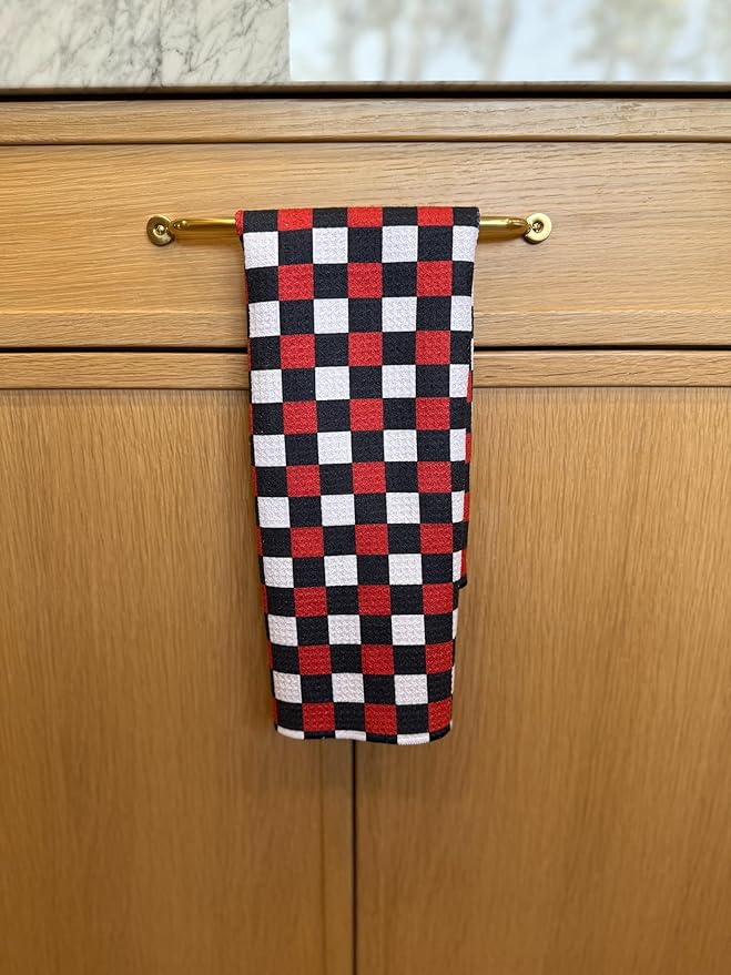 || 3 Pack|| Double Sided Dish Towels || Waffle Weave Microfiber || Tea Towels || Highly Absorbent || Hanging Loop || Dish Cloths || Modern || Designer Prints (July 4th)