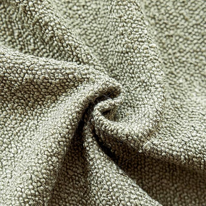 Foindtower Set of 2, Decorative Textured Boucle Throw Pillow Covers Accent Solid Pillow Cases Neutral Soft Couch Cushion Case for Chair Sofa Bedroom Living Room Home Decor 16x16 Inch Dirty Sage Green