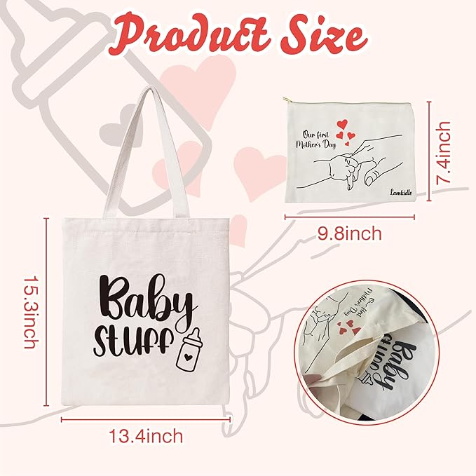 Mama Canvas Bag Mommy Cotton Tote Mummy Canva Tote Women Reusable Grocery Mother Gift Mom Shoulder Bag With Zipper Pocket Makeup Cosmetic Pouch