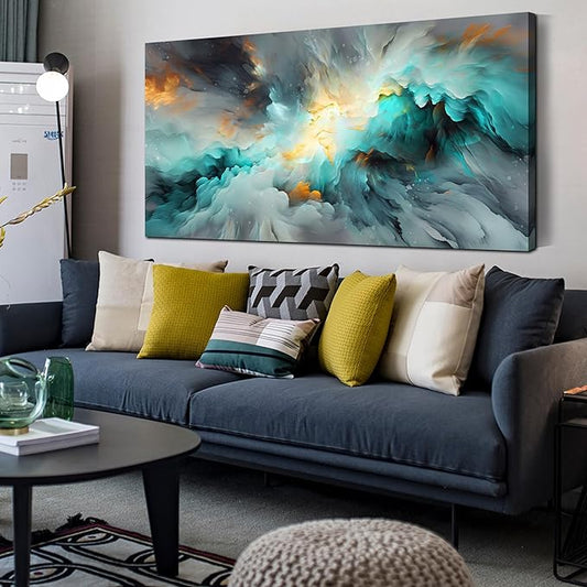 LAOTOART Modern Abstract Wall-Art - Office Artwork for Walls - Living Room Paintings for Wall Decor Large Ready to Hang Size 29" x 59"