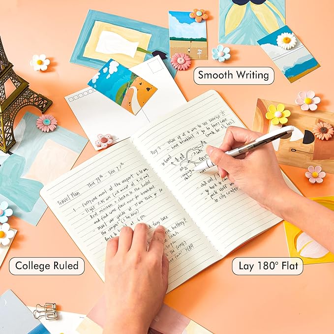 feela 36 Pack Soft Cover Journal Bulk, Lined Blank Travel Journal for Women Men Writing, Notebooks College Ruled for Work, Note Taking Notebook School Business Supplies, 8.2” x 5.5”, A5, Orange