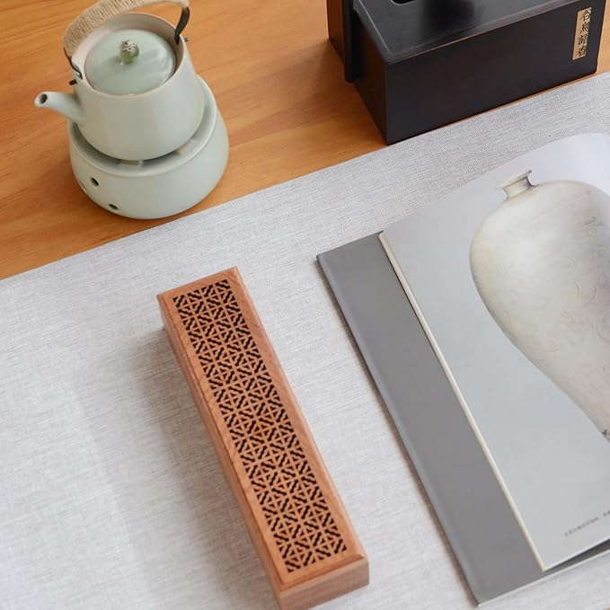Incense Holder Burner, Coffin Incense Box Holder for Sticks,Wooden Incense-Stick Holder&Ash Catcher for Meditation/Yoga Room/Bedroom/studyroom/Office (Incense Holder Box)