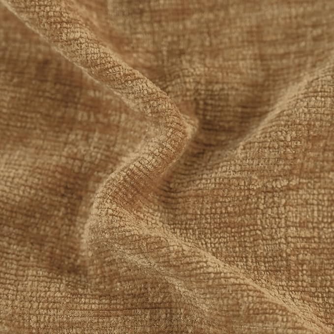 CaliTime Throw Pillow Covers Decorative 16 X 26 Inches Pack of 2 Cozy Chenille Cushion Cases for Couch Sofa Bed Living Room Home Apricot Brown