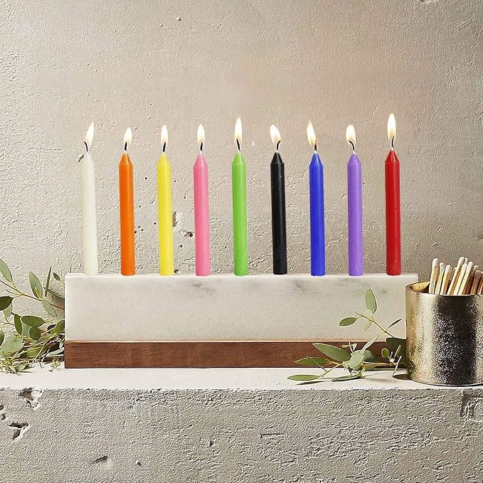 100 pcs Unscented Assorted Colors Mini Taper Candle | 4" Tall x 1/2" Diameter | Great for Casting Chimes, Rituals, Spells