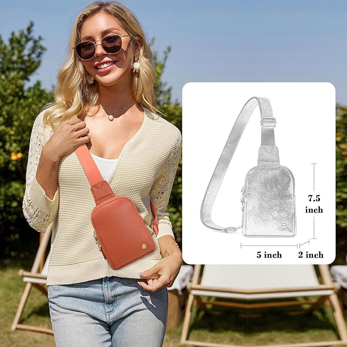 INICAT Travel Small Sling Bag Leather Crossbody Bags for Women Fanny Packs Cross Body Bag for Woman Cross Body Purses