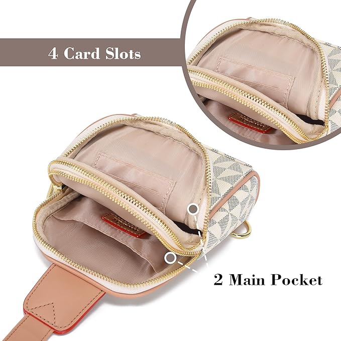 INICAT Travel Small Sling Bag Leather Crossbody Bags for Women Fanny Packs Cross Body Bag for Woman Cross Body Purses