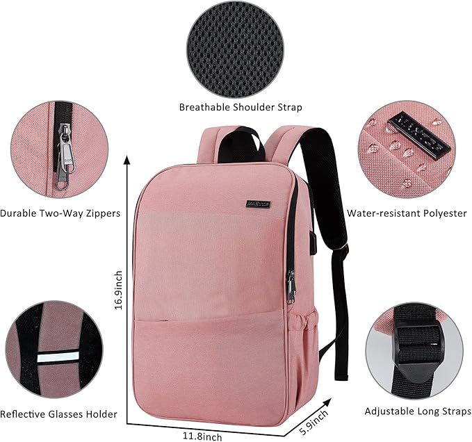 MAXTOP Deep Storage Laptop Backpack with USB Charging Port[Water Resistant] College Computer Bookbag Fits 16 Inch Laptop