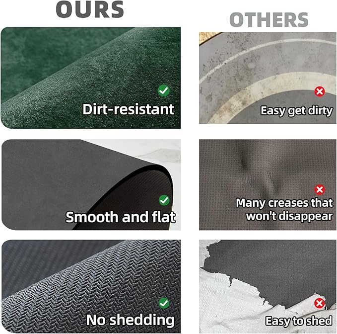 Bathroom Mat Quick Dry, Bathroom Rugs Non Slip Washable Thin Absorbent Bath Mat Fits Under Door Bathroom Floor Mat Perfect for Bath, Shower, or Sink 24"x70" Dark Green