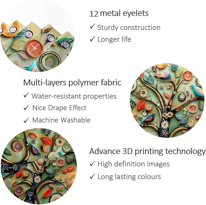 Bohemian Bathroom Curtain Colorful Boho Floral Print Beautiful Bright Polyester Fabric Cloth Shower Curtain for Bathroom Decoration, 72"x72"