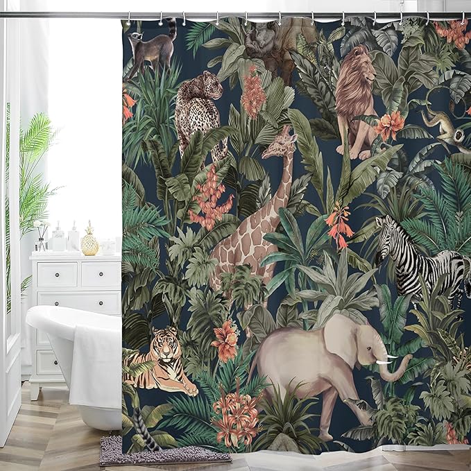 Bohemian Bathroom Curtain Colorful Boho Floral Print Beautiful Bright Polyester Fabric Cloth Shower Curtain for Bathroom Decoration, 72"x72"